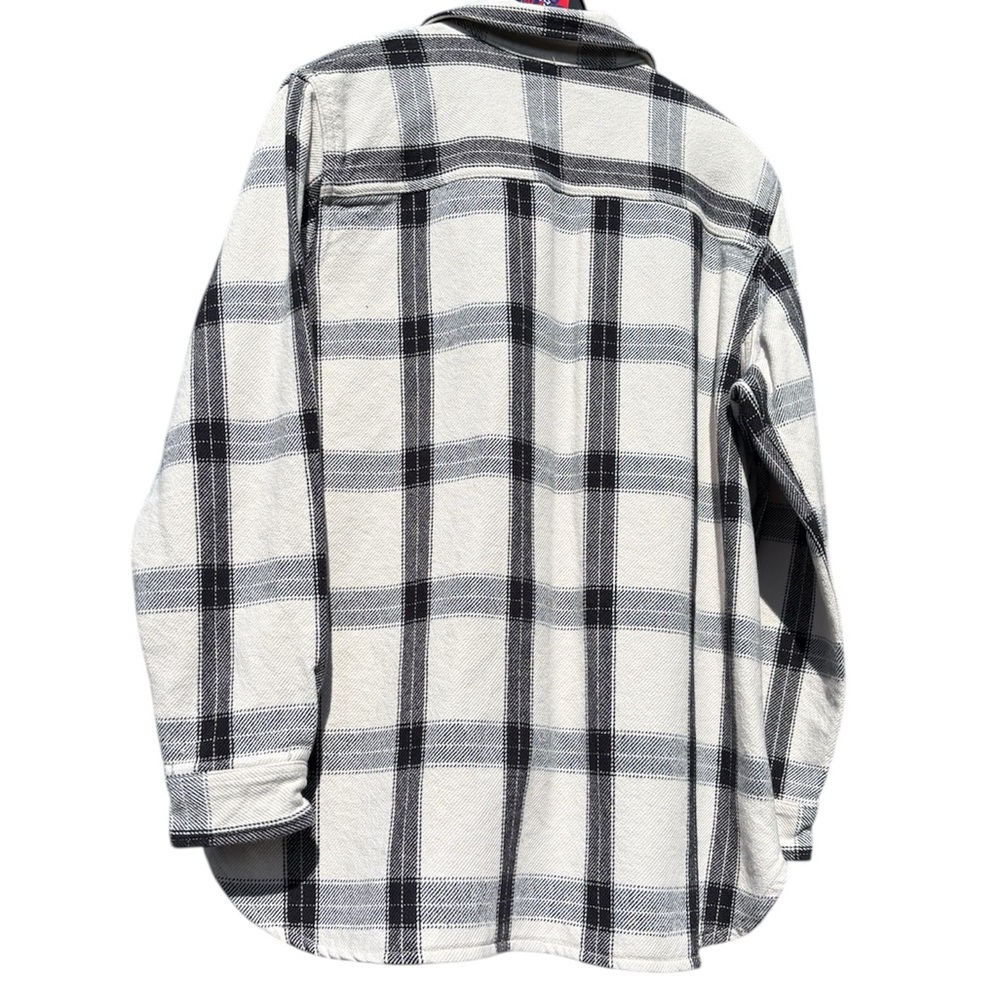 CARHARTT Black & White Plaid Work Shirt Jacket Loose Fit Size Large EUC - Picture 4 of 4